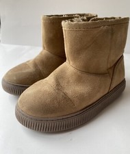 Cat  Jack Boots Little Kids Sz 10 Tan Brown Boy Girl Unisex Zip Up Preowned