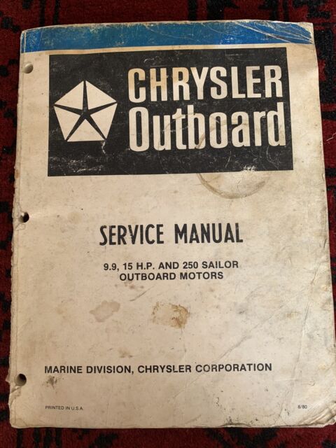 Chrysler Outboard Service Manual Used but complete
