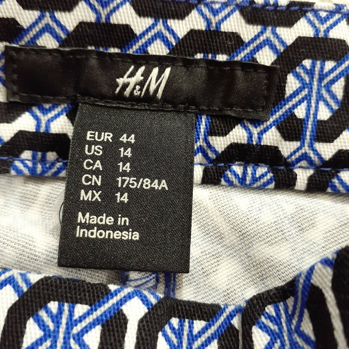 h and m cigarette pants H & M Cigarette Slim Fit Pants Blue And White size 14 side Zip..straight
