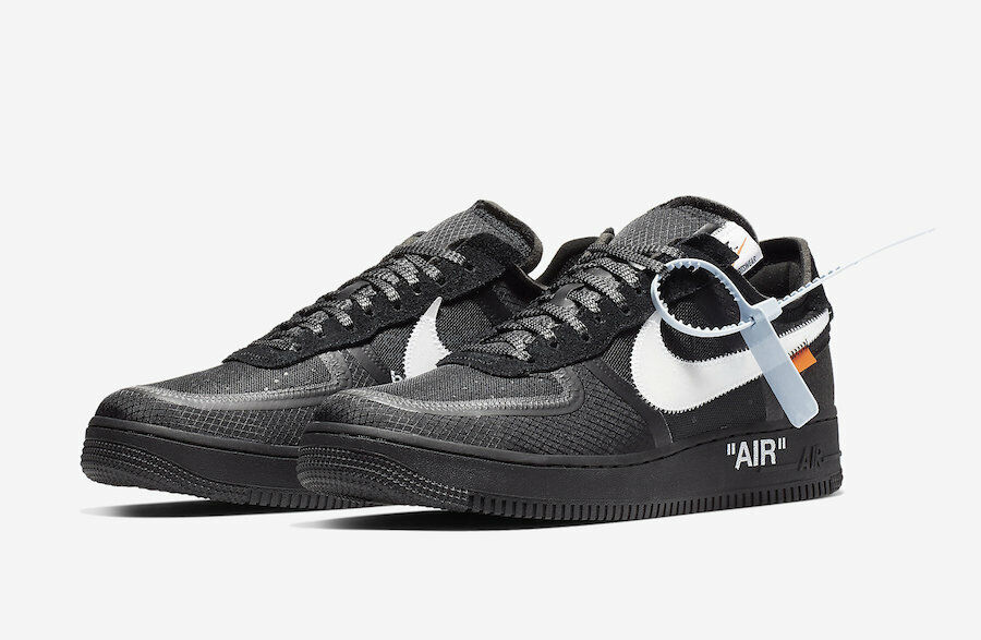 off white nike air force 1 low black