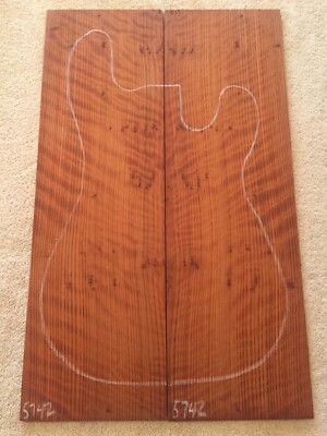 Redwood Curly Book Match Set Guitar Luthier Material .31 x 14.5 x 22.75  #5742