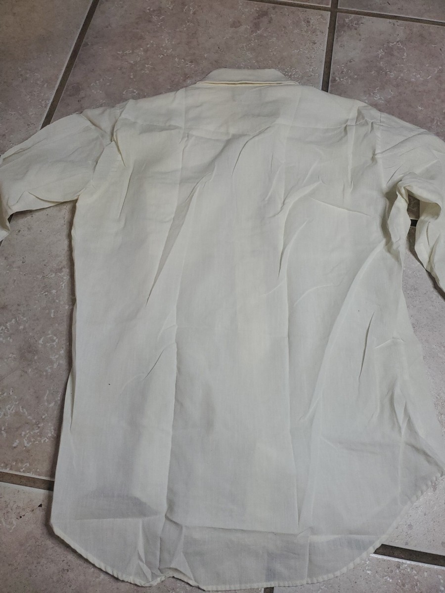 Vintage Career Club 60s Cotton Shirt Large Cream Floral Vintage Career Club 60s Cotton Shirt Large Cream Floral