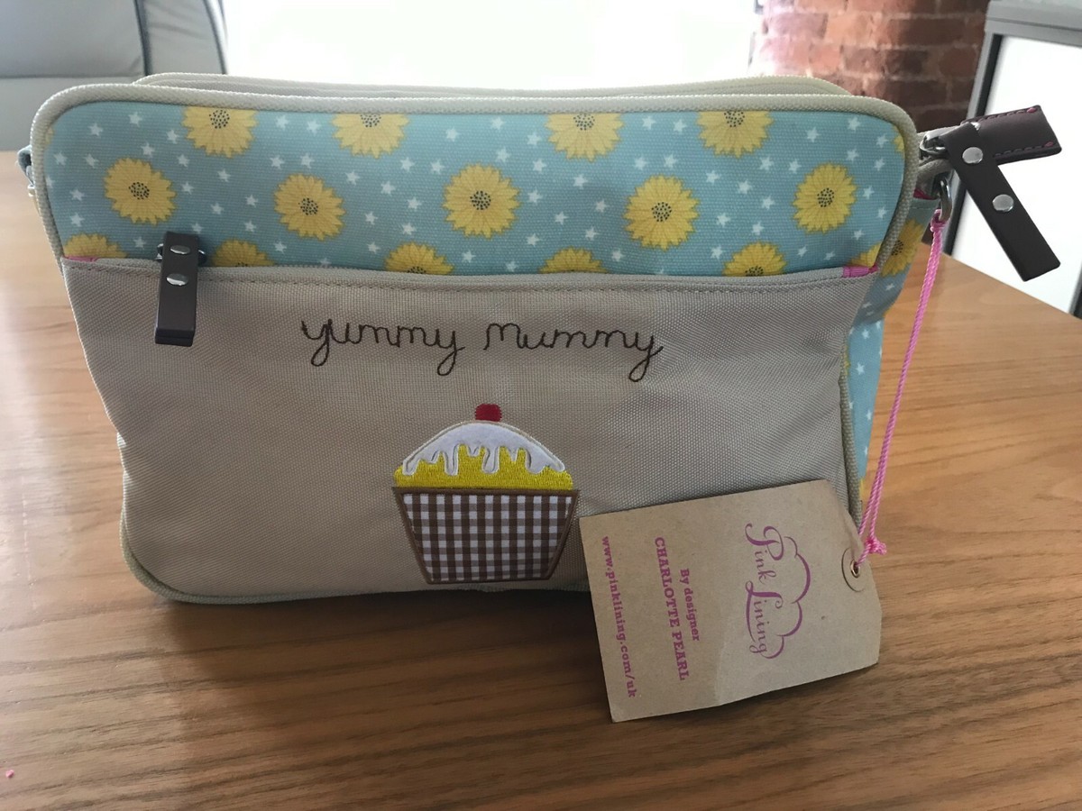 Nappy Bag Yummy Mummy Bag Grey Pink Lining Mini Yummy Mummy