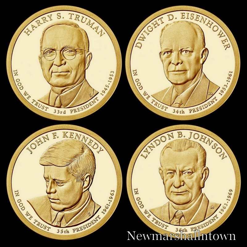 2015 年 S 版总统铸币厂精制美元套装 ~ 杜鲁门·艾森豪威尔·肯尼迪·约翰逊  — 第 2/4 张图片