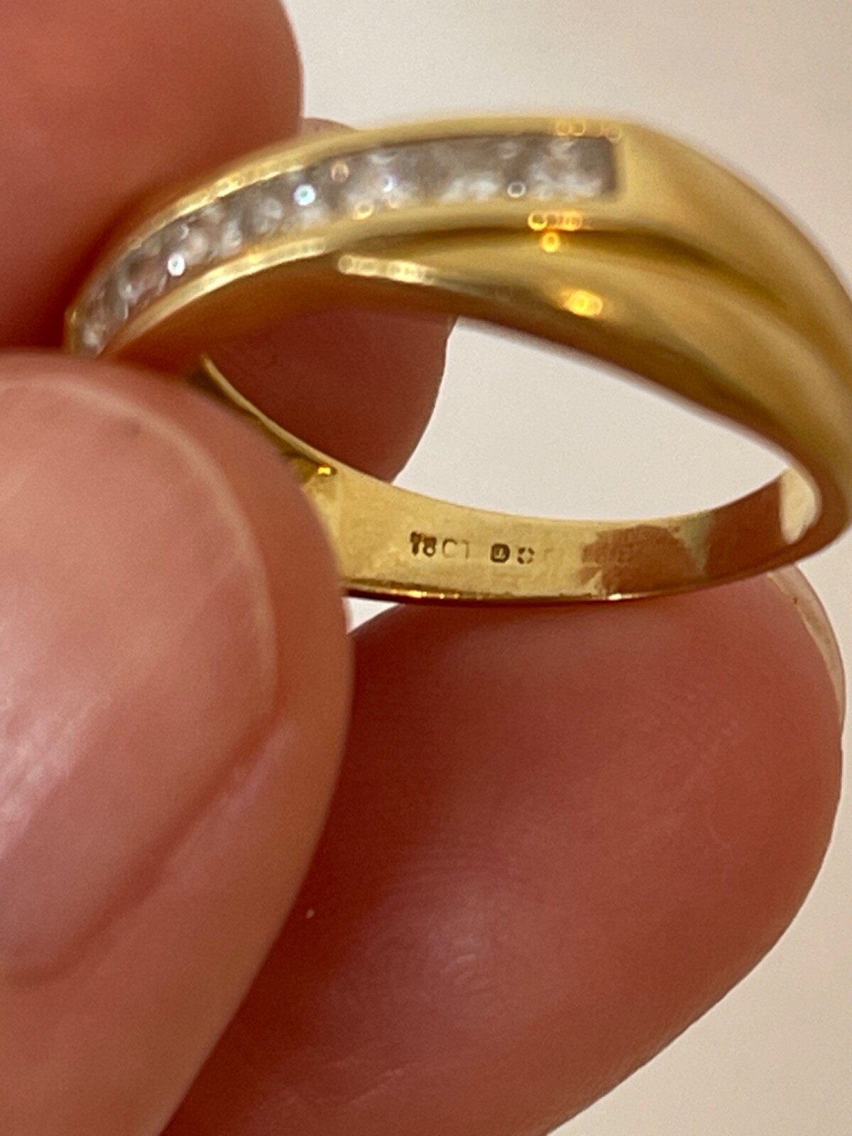 Gold Princess Cut Diamond Band - image 6