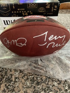 joe montana and jerry rice autographed football