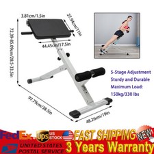 Roman Chair Hyperextension Bench 5 Levels Adjustable Roman Chair Back MAX 265LBS