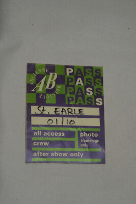 STEVE EARLE Satin Concert Tour Crew Pass, Backstage
