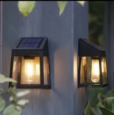 Buy 1 Get 1 Free! Lumen Solar Power Wall Light (2 Lights Per Box)