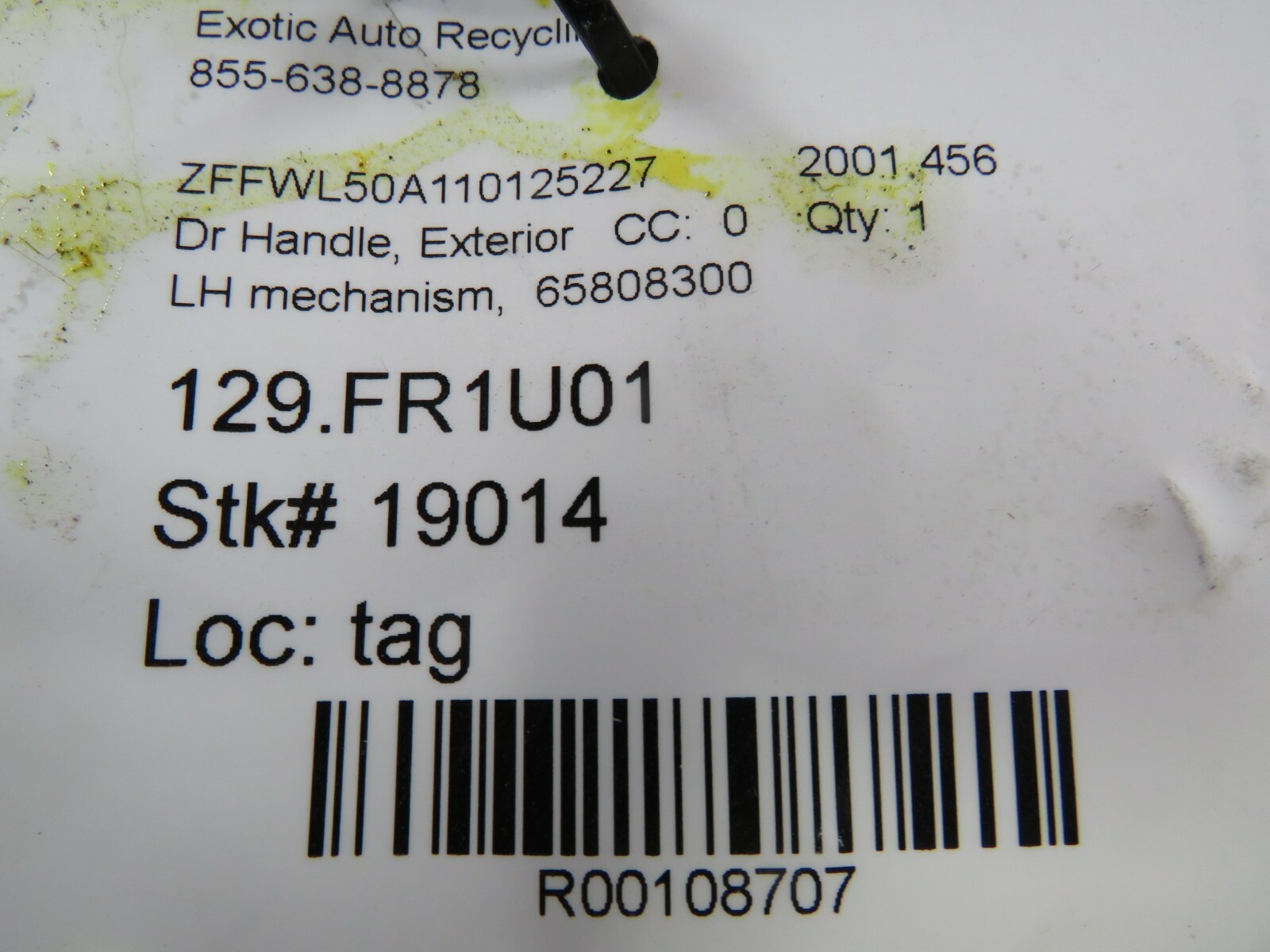 Ferrari 456, LH, Left Door Mechanism, Used, P/N 65808300