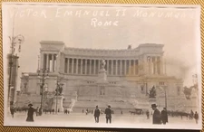Real Photo Postcard RPPC UNP Monument to Victor Emanuel II Rome Italy