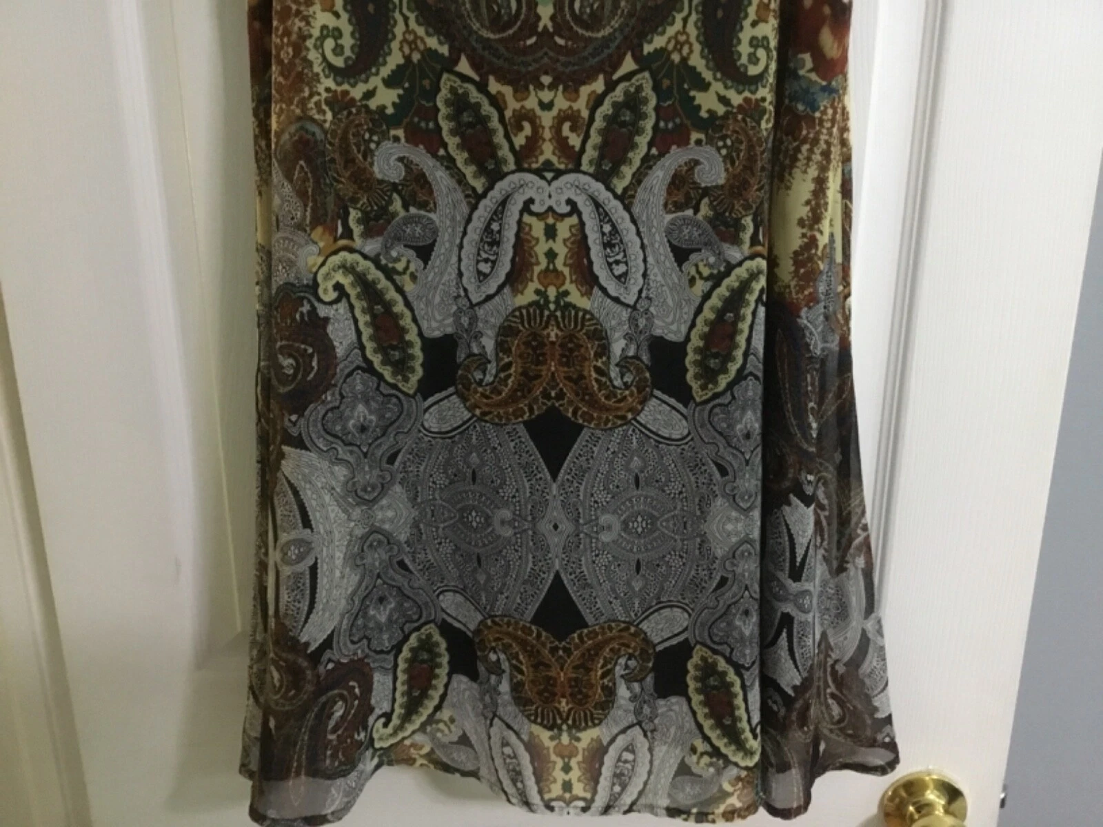 VETEMENTS Abito donna Julian Taylor Paisley senza maniche aderente e svasato taglia 14