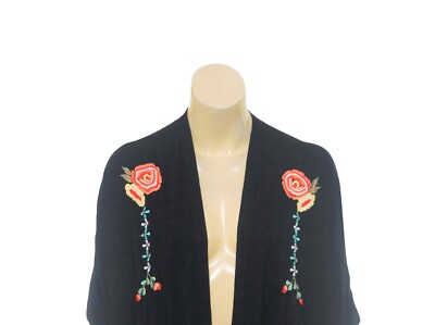 Caite Embroidered Tunic Top S 6 Women's Casual Floral Boho Cover