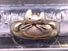Vintage sterling silver cat kitten ring climbing out of ring size 7 by PSCL