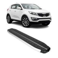 Alu Side Step Nerf Bars Running Board For Kia Sportage 2011-2016 Black Silver 2x