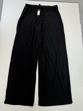 Pretty Little Thing Womens TROUSERS Size 12 WIDE LEG Casual High Waist Black NEW