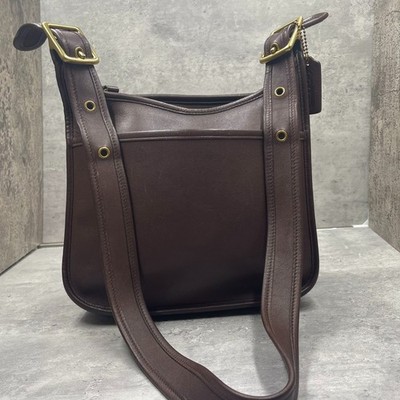 Vintage COACH 9966 Legacy Zip Shoulder Bag Brown Leather Women Classic Authentic