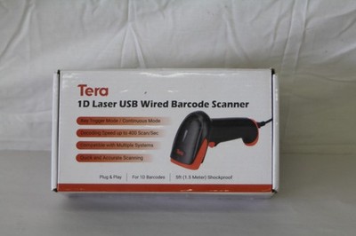 Tera Wireless 1D Laser Barcode Scanner 2.4GHz & USB Wired with Battery Indicator