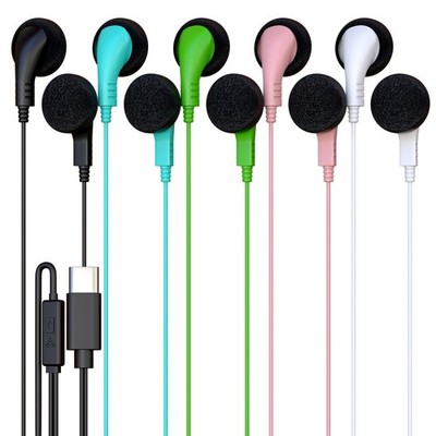 5 Pack Bulk Wired Earphones, USB-C, in-Ear, 5 Pack, USB C Earphones Mic Mix 