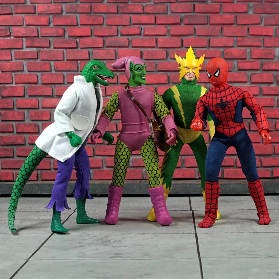 BRAND NEW! Mego World's Greatest Heroes 8" SPIDER MAN ACTION FIGURE SET OF 4 - Image 3 of 4