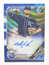 2019 Bowman Chrome Blue Wave Ref /150 Auto #CDA-AMA Alec Marsh RC (ROYALS) !!