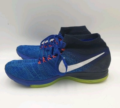 Nike Air Zoom All Out Flyknit Running Shoes Blue Volt Mens Size 13