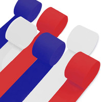 Krepppapier-Luftschlangen, 6 Rollen, Rot, Blau Und Weiß, Luftschlangen FüR Den 4
