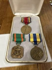 Vintage WW2 Military Medals with Ribbons  in USA presentation case