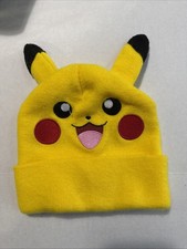 Pokemon Yellow Pikachu Hat With Ears Beanie Hat Cap NWOT Free Shipping