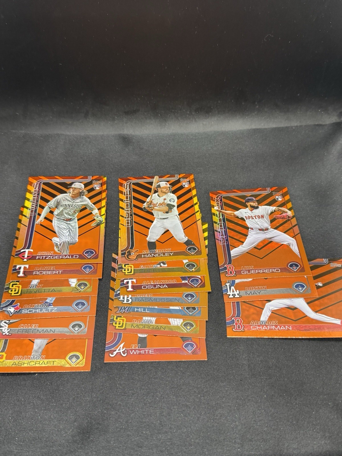 2025 Topps Update Series Holiday Foil Black and Orange Parallel (Lot of 38)
