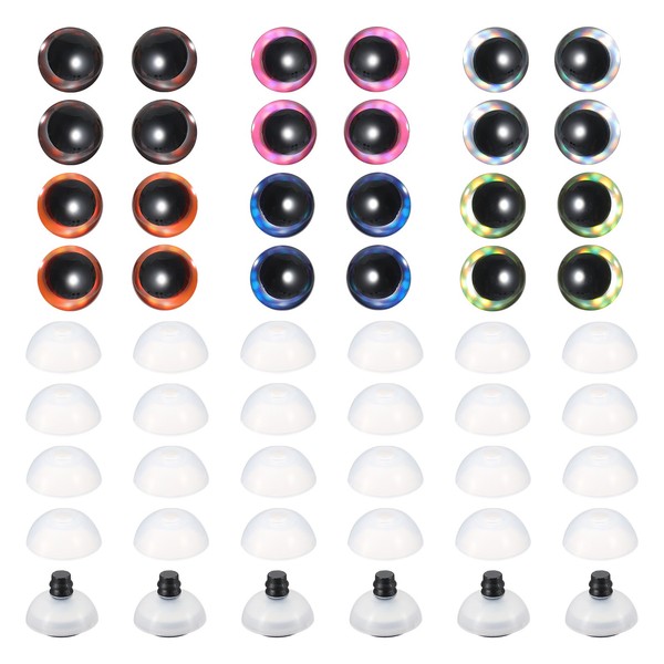 18Mm Sicherheitsaugen In Mondform 48Stk Bunte Sicherheitsaugen HäKeln 6 Farben-image