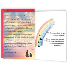 ICOOLYI Rainbow Bridge Pet Sympathy Card   Heartfelt Memorial Card for Dog