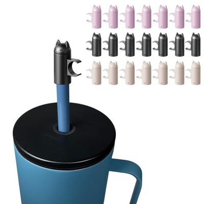 21Pcs 12mm Straw Cover for Stanley Cup, nice cat Straw Topper with Tumblers, ...