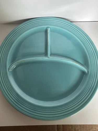 Vintage Fiestaware Turquoise 10 1/2” Divided Plate Fiesta HLC WV USA