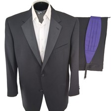 Joseph Abboud Tuxedo Suit Men 44R Black Peak Lapel Wool
