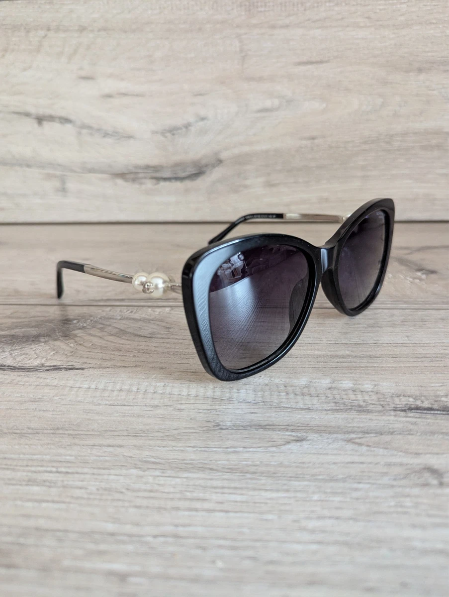 CHANEL 5339-H Black Polarized Sunglasses 57mm Butterfly Cat 
