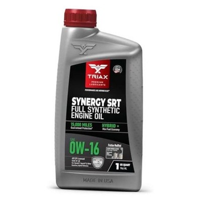 Synergy SRT 0W-16 Full Synthetic PAO and Ester Engine Oil for Hybrid 1 Quart