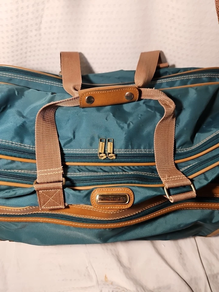 Bolso de Viaje Jaguar Vintage 3 Cremallera con Correa de Hombro Ajustable Verde Cazador/Tostado Foto 4 de 4