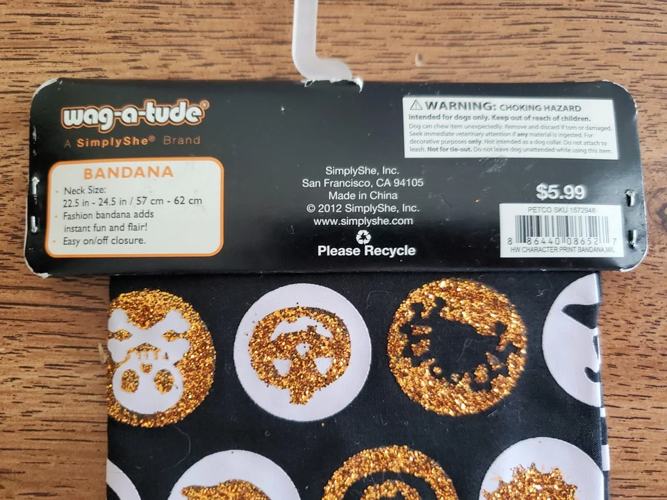 Lote de 2 Bandanas WAG-A-TUDE Halloween Pet Tamanho M/G - Imagem 3 de 4