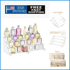 Space-Saving 4 Tier Organizer - Clear Riser Stand for Desserts and Collectibles