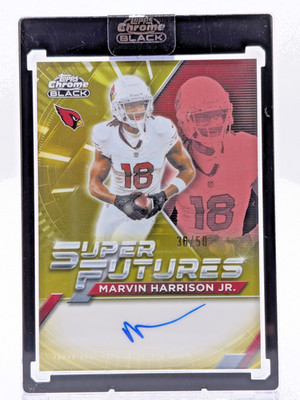 2025 Topps Chrome Black Marvin Harrison Jr. Super Futures Gold Auto /50 #SFA-MH