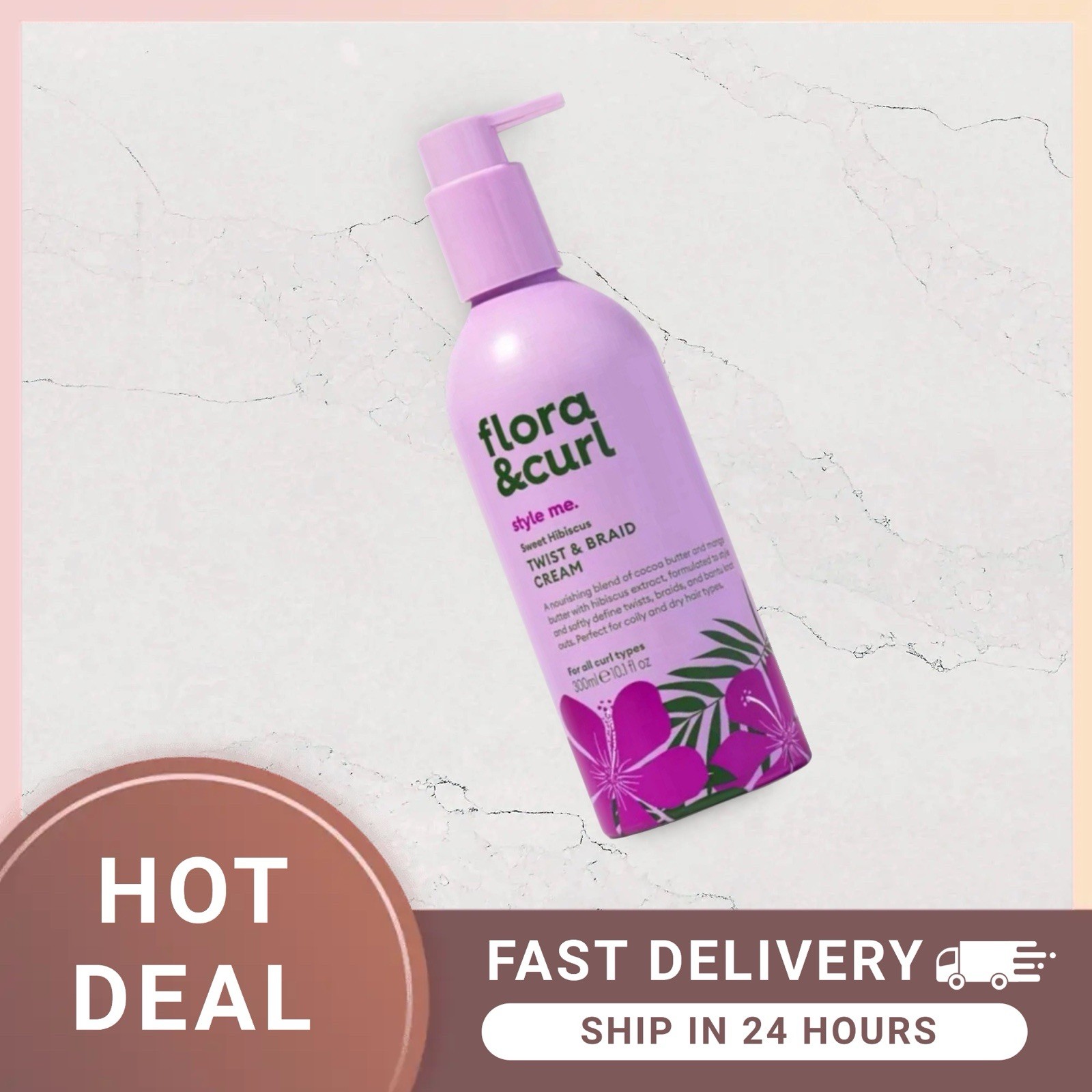 Flora & Curl Sweet Hibiscus Twist & Braid Cream 300ml RRP £18