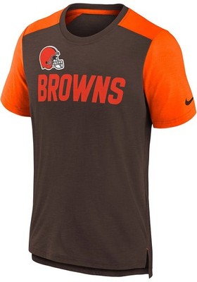 New Nike Cleveland Browns Youth Football Shirt Size Kids Large Brown Orange