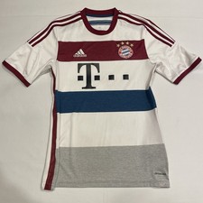 Adidas Authentic Bayern Munich 2014-15 Soccer Shirt Jersey White Away Adult S