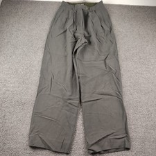 VTG Giorgio Armani Wool Dress Pants Pleated Green Trouser 25x29 Made in Italy