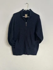 Scandia Woods Mens Zip Up High Neck Cardigan Sweater Vintage Size M 100% Acrylic
