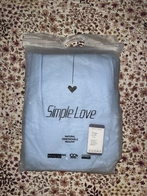 Simple Love Bedding Set King Light Blue 100% European Flax Linen Natural New