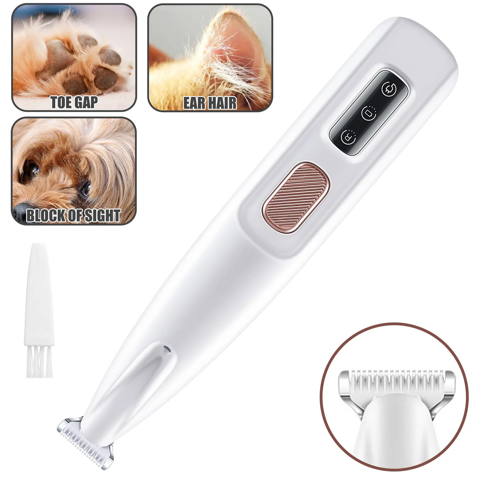 Cordless Dog Paw Fur Trimmer Low Noise Electric Pet Hair Clippers for Cats Dogs
