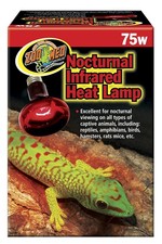 Zoo Med Nocturnal Infrared Incandescent Heat Lamp 75 1 Count Pack of 1 , Red