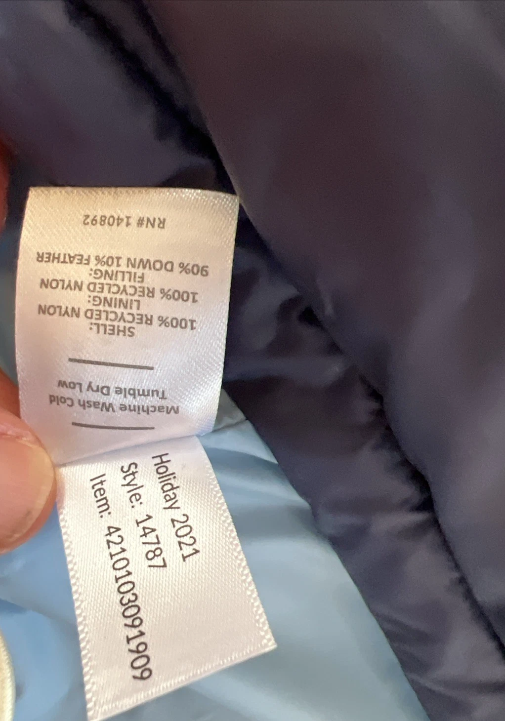 Marine Layer x Lost & Found Sz Medium Whistler Puffer Vest Blue Colorblock Down image 5